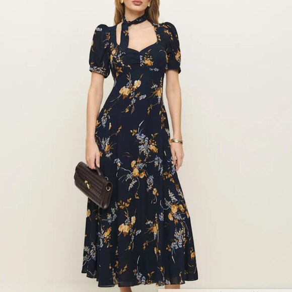 Reformation Chrissie Dress Blue - Size 2 - Picture 1 of 1